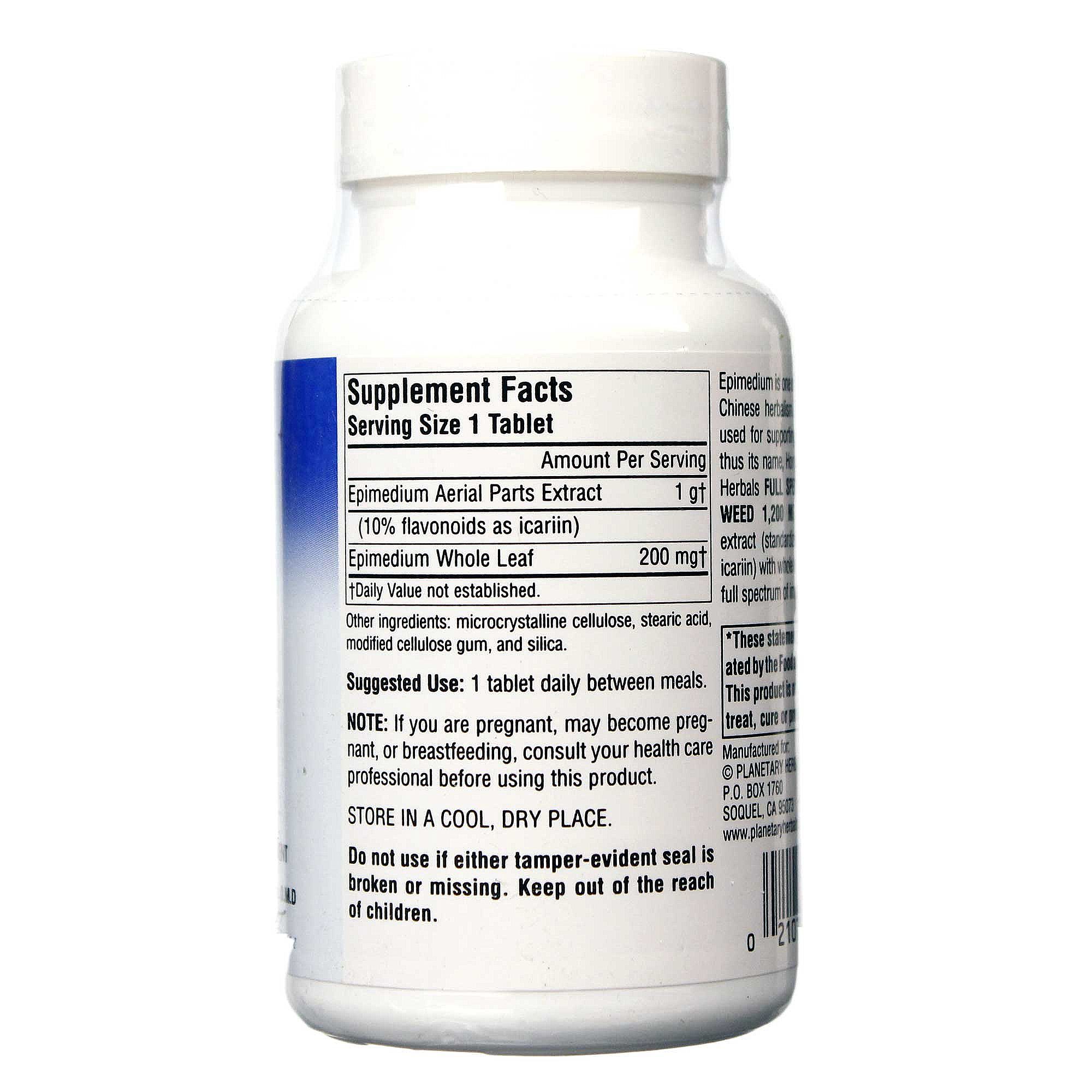 Planetary Formulas Full Spectrum Horny Goat Weed de 1200 mg 60 Tabletes - Imagem 2