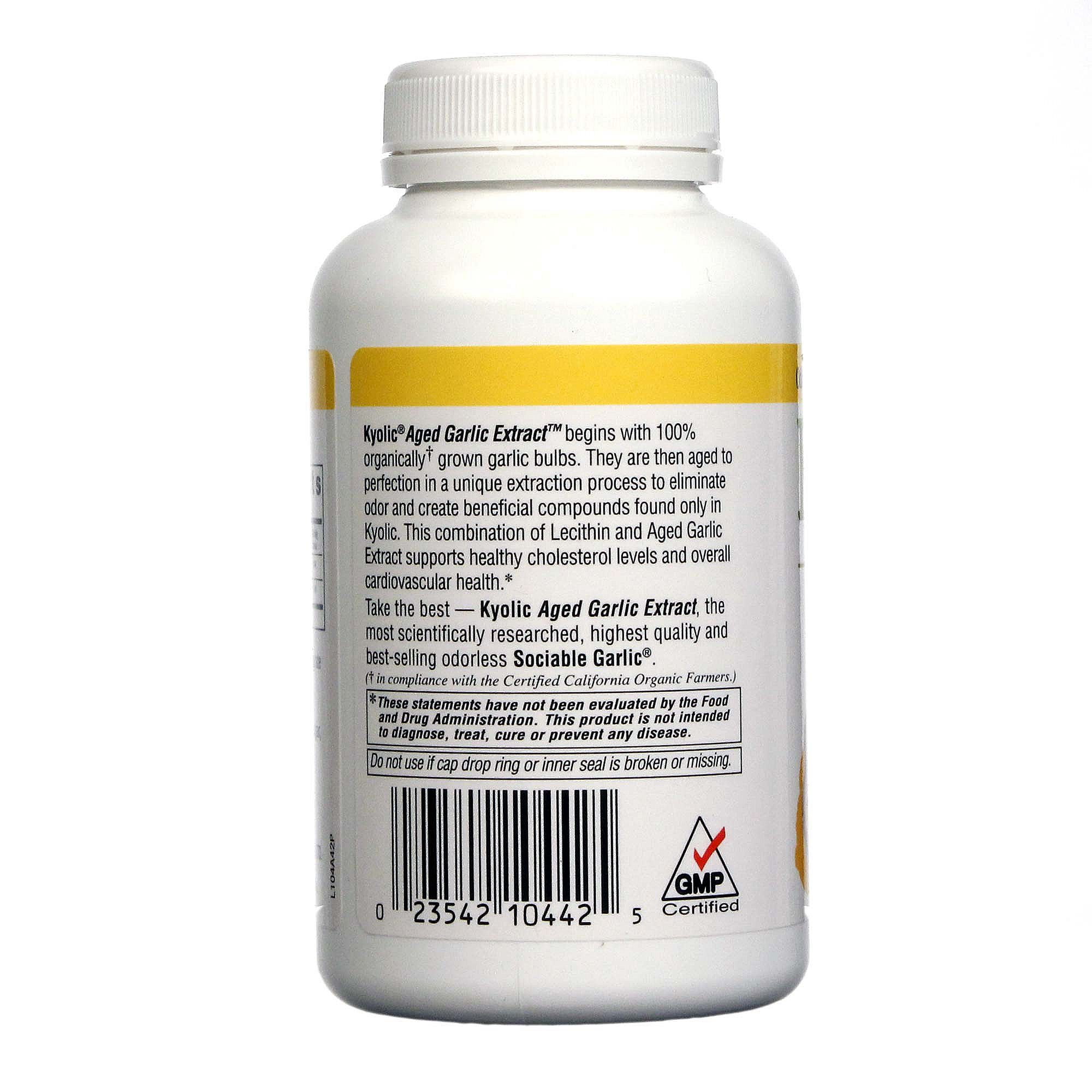 Kyolic Fórmula Kyolic 104 Alho Extrato de colesterol com Lecitina 200 Cápsulas - Imagem 3