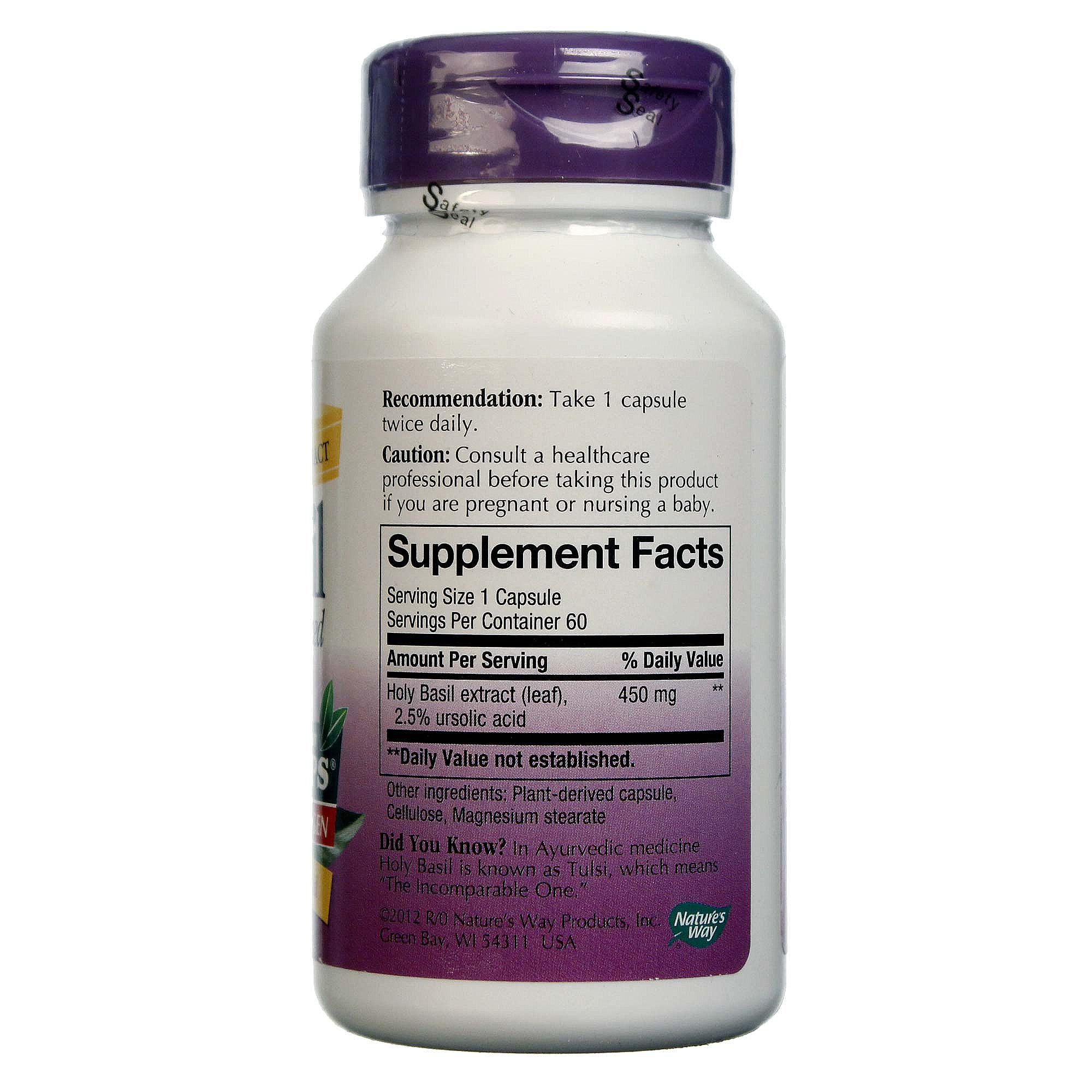 Nature's Way Holy Basil 60 Cápsulas Vegetarianas - Imagem 2