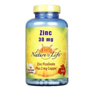 Nature's Life Zinco 30 mg 250 Cápsulas Vegetarianas