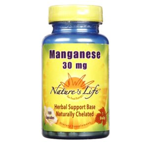 Nature's Life Manganês 30 mg 100 Cápsulas