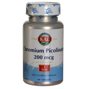Kal O picolinato de cromo 200 mcg 60 Tabletes