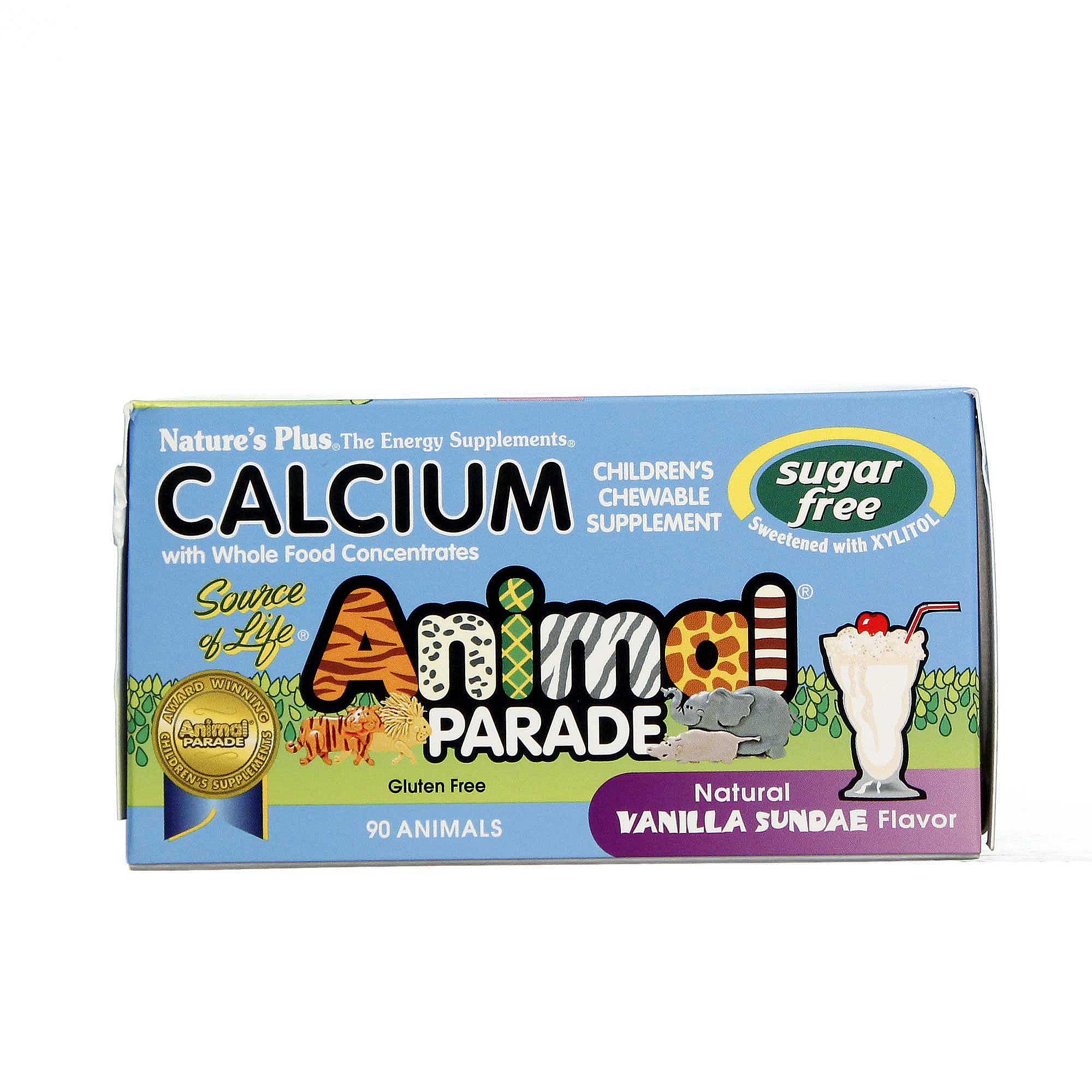 Nature's Plus Animais Parade Açúcar cálcio gratuito Vanilla Sundae 90 mastiga - Imagem 2