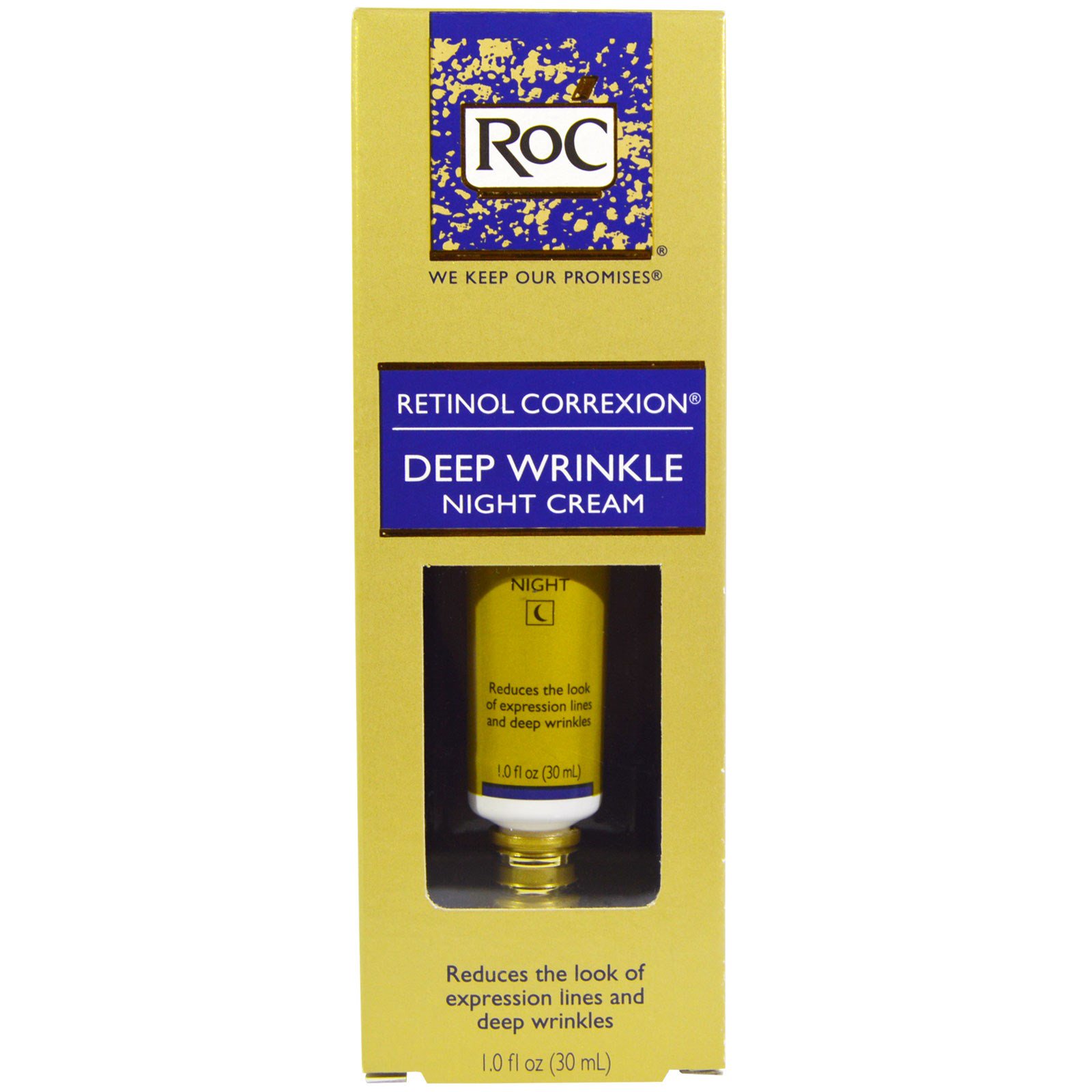 RoC, Correção com Retinol, Creme Noturno contra Rugas Profundas, 1,0 oz fl (30 ml)