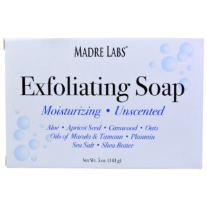 Madre Labs, Sabonete esfoliante com óleos de Marula & Tamanu mais Manteiga de Carité, não perfumado, 5 oz (141 g)