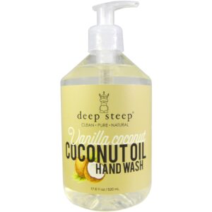 Deep Steep, Sabonete de Óleo de Coco para as Mãos, Baunilha e Coco, 17,6 oz fl (520 ml)