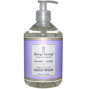 Deep Steep, Sabão com Óleo de Argan para as Mãos, Lavanda- Baunilha, 17,6 fl oz (520 ml)