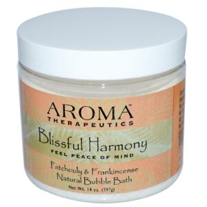 Abra Therapeutics, Banho de Bolhas naturais, feliz harmonia, Patchouli e incenso, 14 oz (397 g)