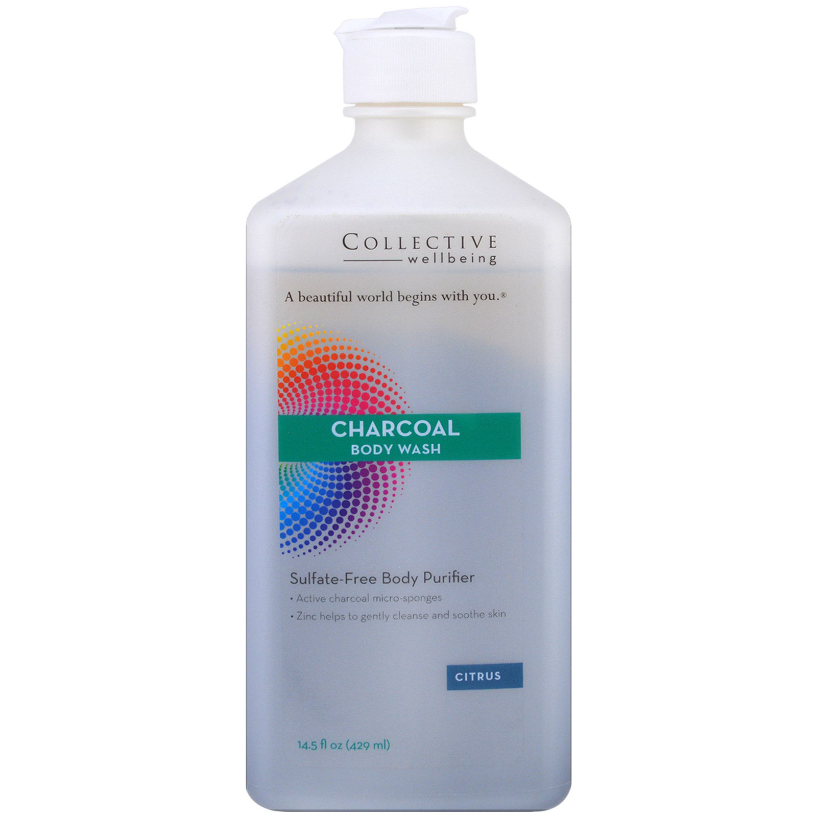 Life Flo Health, Sabonete Corporal de Carvão, Purificador Corporal Sem Sulfato, frasco de 14,5 oz (429 ml)