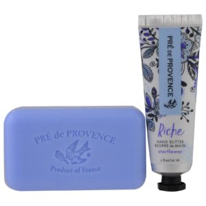 European Soaps, LLC, Embalagem para Presente Riche, Manteiga e Sabonete para Mãos, Borragem, Conjunto com 2 Unidades