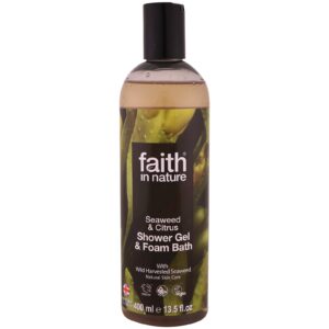 Faith in Nature, Gel para ducha e banho de espuma, alga marinha e cítrus, 13,5 fl oz (400 ml)