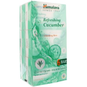 Himalaya, Barras limpadoras e refrescantes de pepino, 6 barras, 4,41 onças (125 g) cada