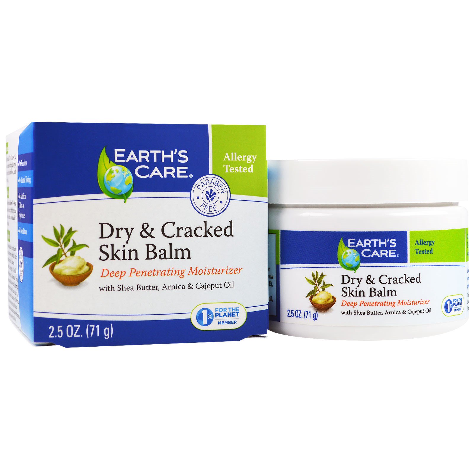 Earth's Care, Balsamo para Pele Seca e Rachada, 71 g