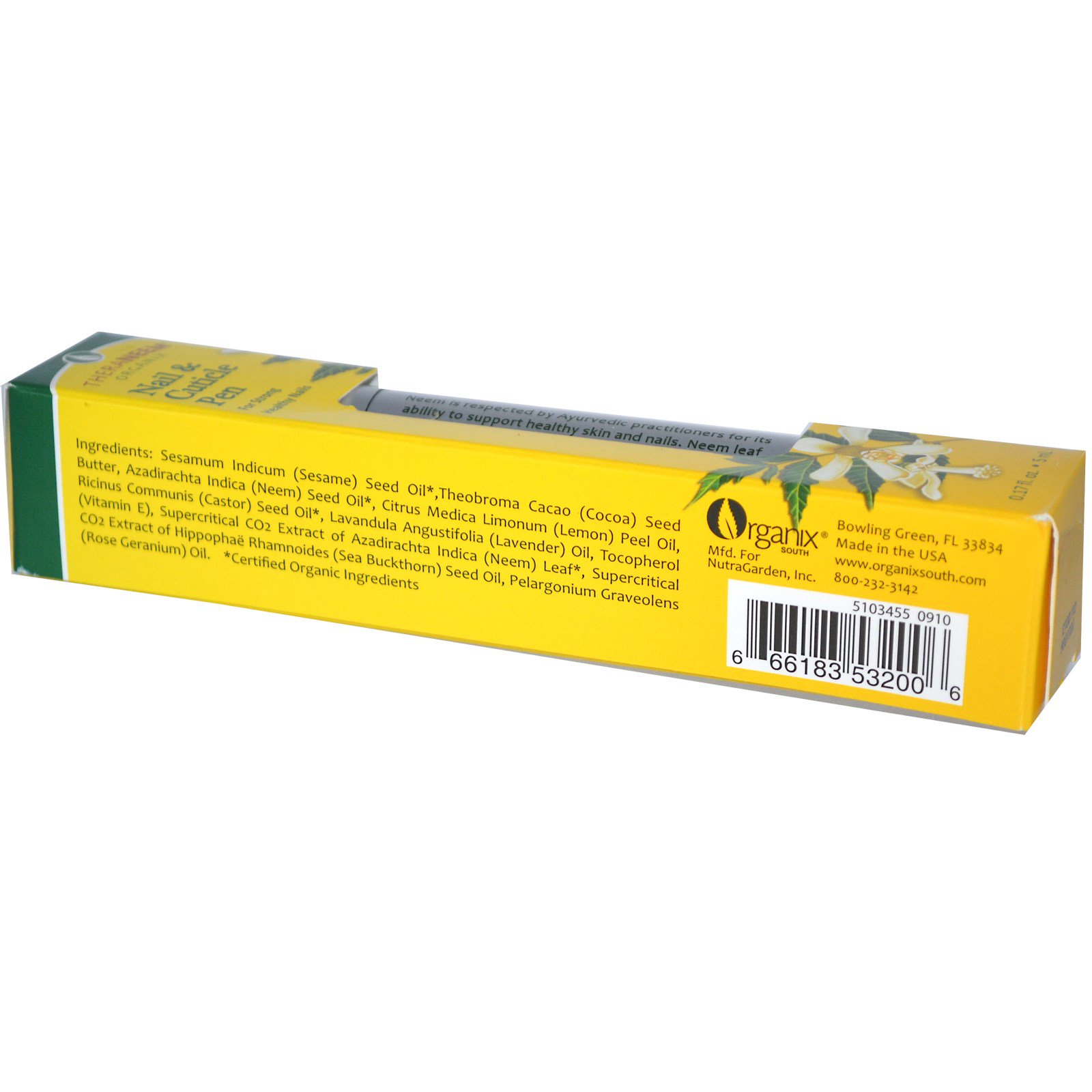 Organix South, TheraNeem Organix, Caneta para Unha & Cutícula, 0.17 fl oz (5 ml)