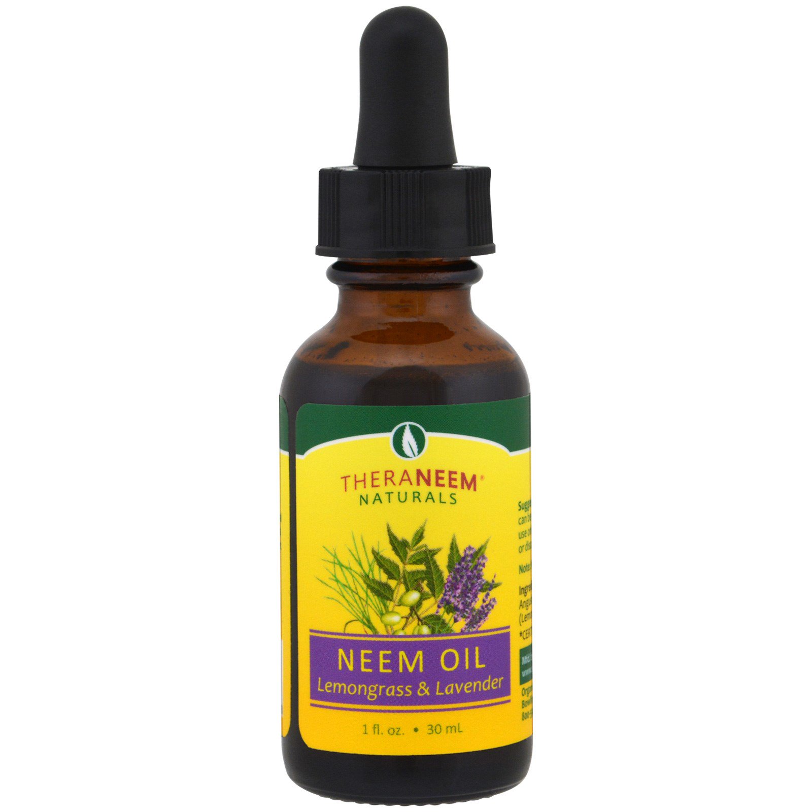 Organix South, Óleo de neem TheraNeem Naturals, Capim-limão e lavanda, 1 fl oz (30 ml)