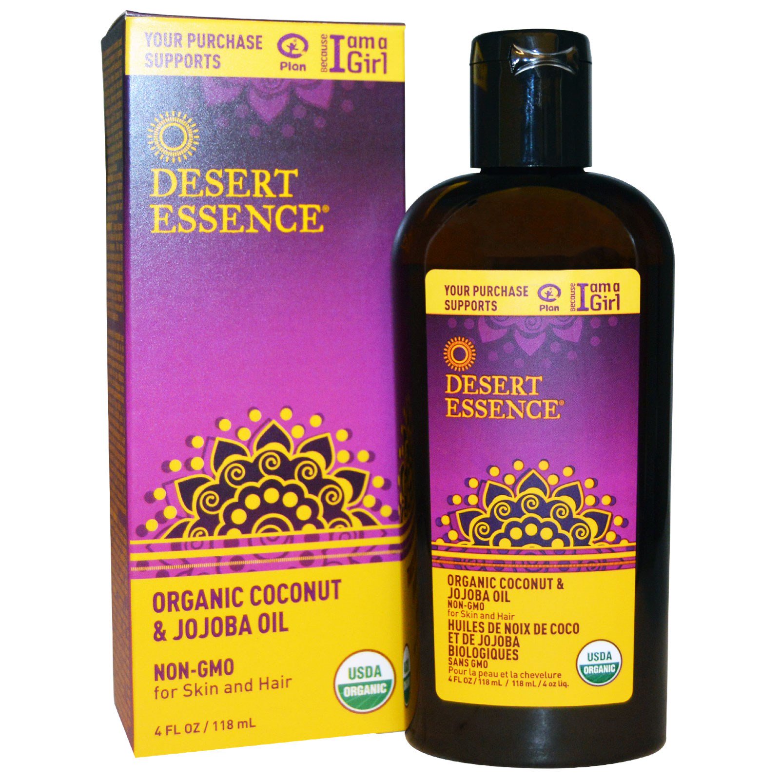 Desert Essence, Óleo de Coco Orgânico e Jojoba, 4 fl oz (118 ml) (Discontinued Item)