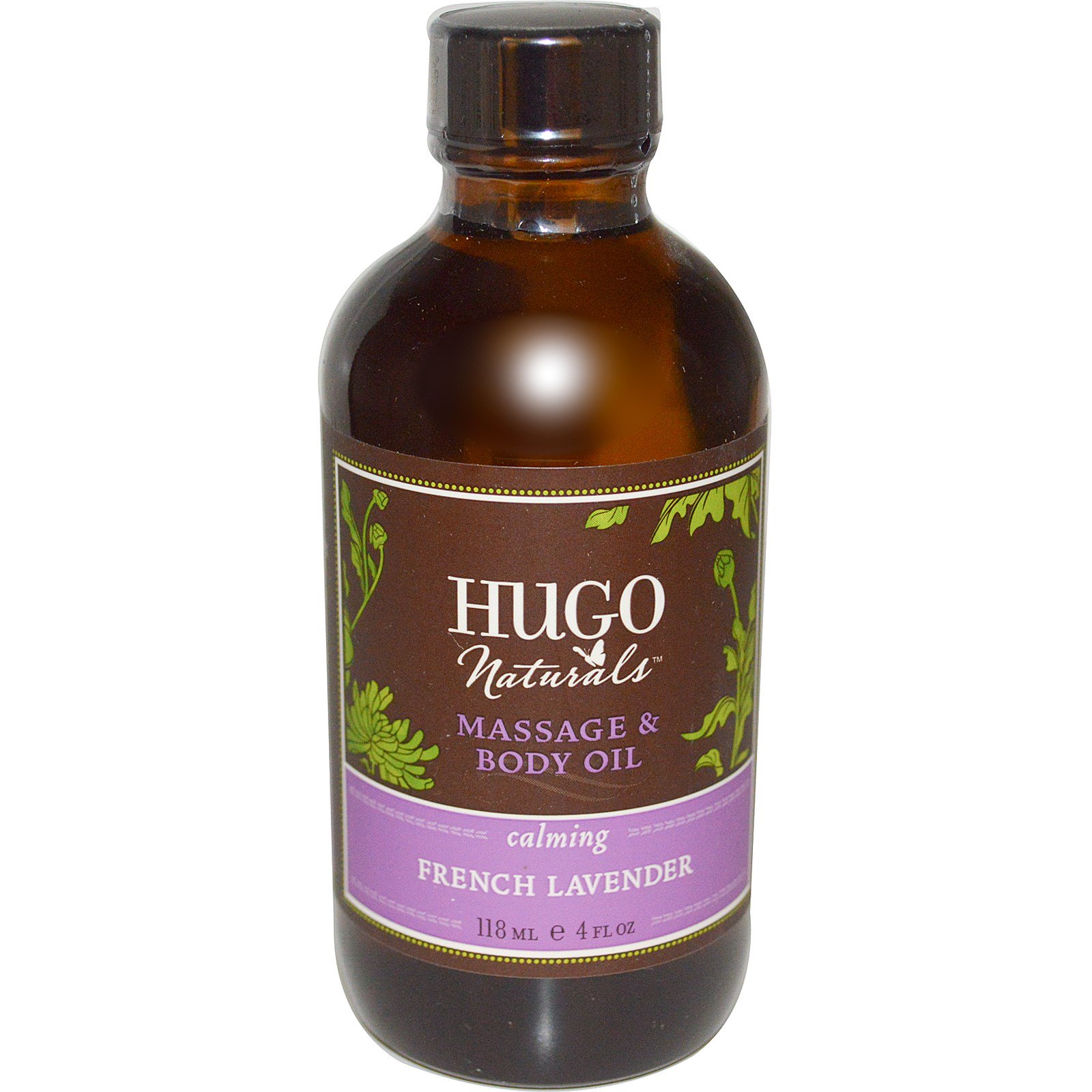 Hugo Naturals, Óleo Corporal e de Massagem, Lavanda Francesa, 118 ml (4 fl oz)