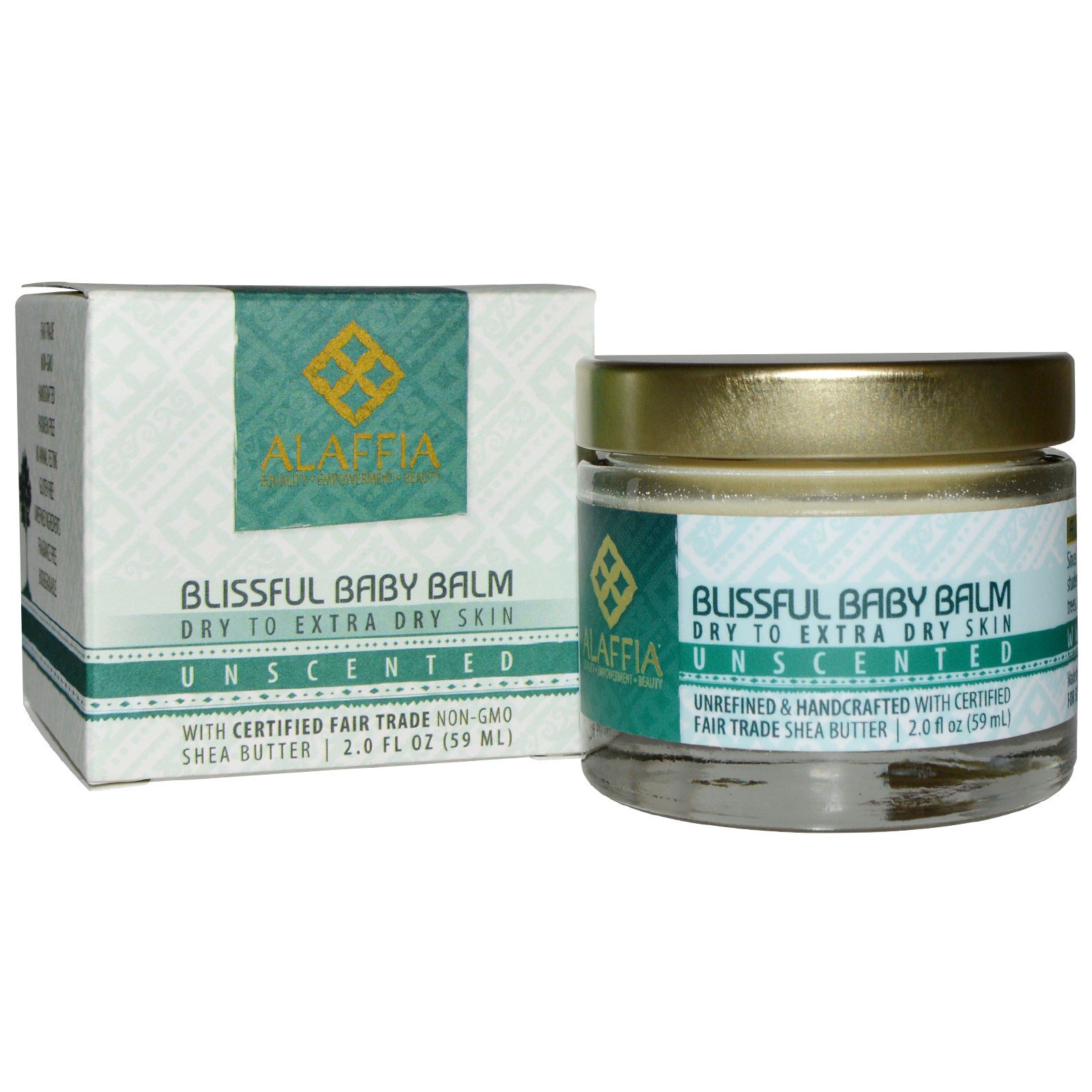 Alaffia, Bálsamo para um Bebê Feliz, para Pele Seca a Extra Seca, Sem Perfume, 2.0 fl oz (59 ml)