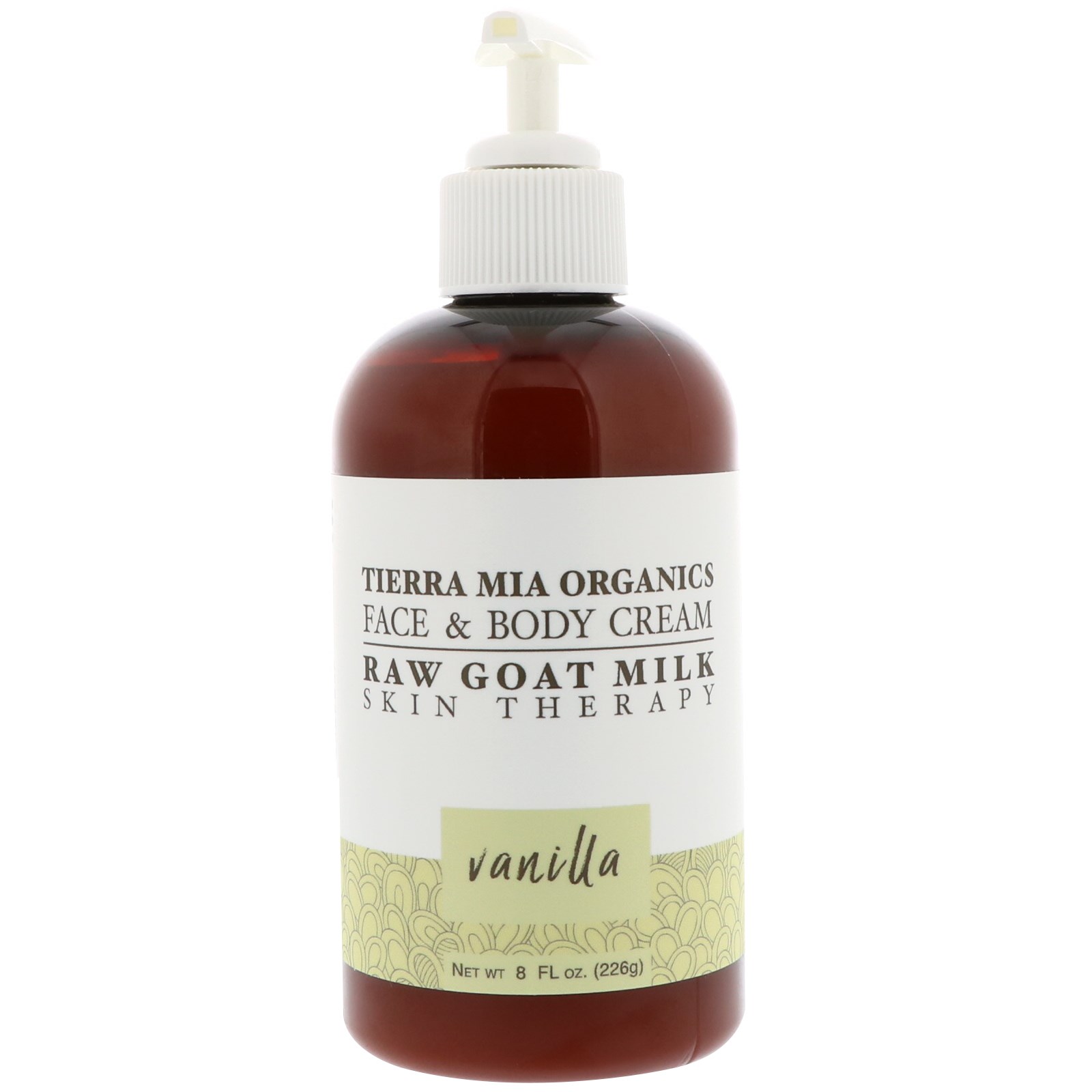 Tierra Mia Organics, Terapia para a pele à base de leite de cabra integral, Creme para o rosto e corpop, Baunilha, 8 fl oz (236 ml - 226 g)