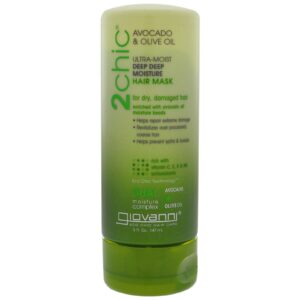 Giovanni, 2chic, Máscara Capilar Ultra-Hidratante, Hidratação Profundíssima, Óleo de Oliva e Abacate, 147 ml (5 fl oz)