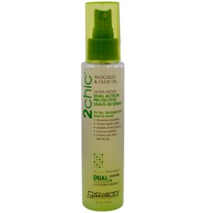 Giovanni, 2chic, Spray Protetor Sem Enxágue de Dupla Ação Ultra-Hidratante, Óleo de Oliva e Abacate, 118 ml (4 fl oz)
