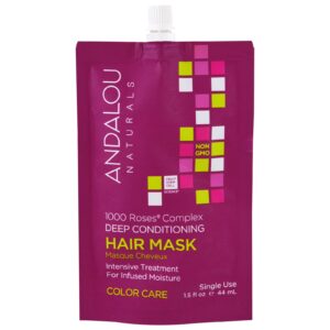 Andalou Naturals, Complexo 1000 Rosas Condicionamento Profundo, Tratamento de Cores, Máscara Capilar, 44 ml