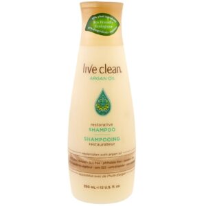 Live Clean, Shampoo Restaurador, Óleo de Argan, frasco de 12 oz (350 ml)