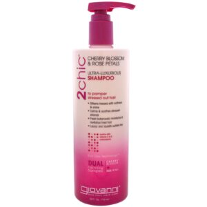 Giovanni, 2chic, Shampoo Ultraluxuoso, para Cuidar de Cabelos Estressados, Flor de Cerejeira e Pétalas de Rosa, 24 fl oz (710 ml)