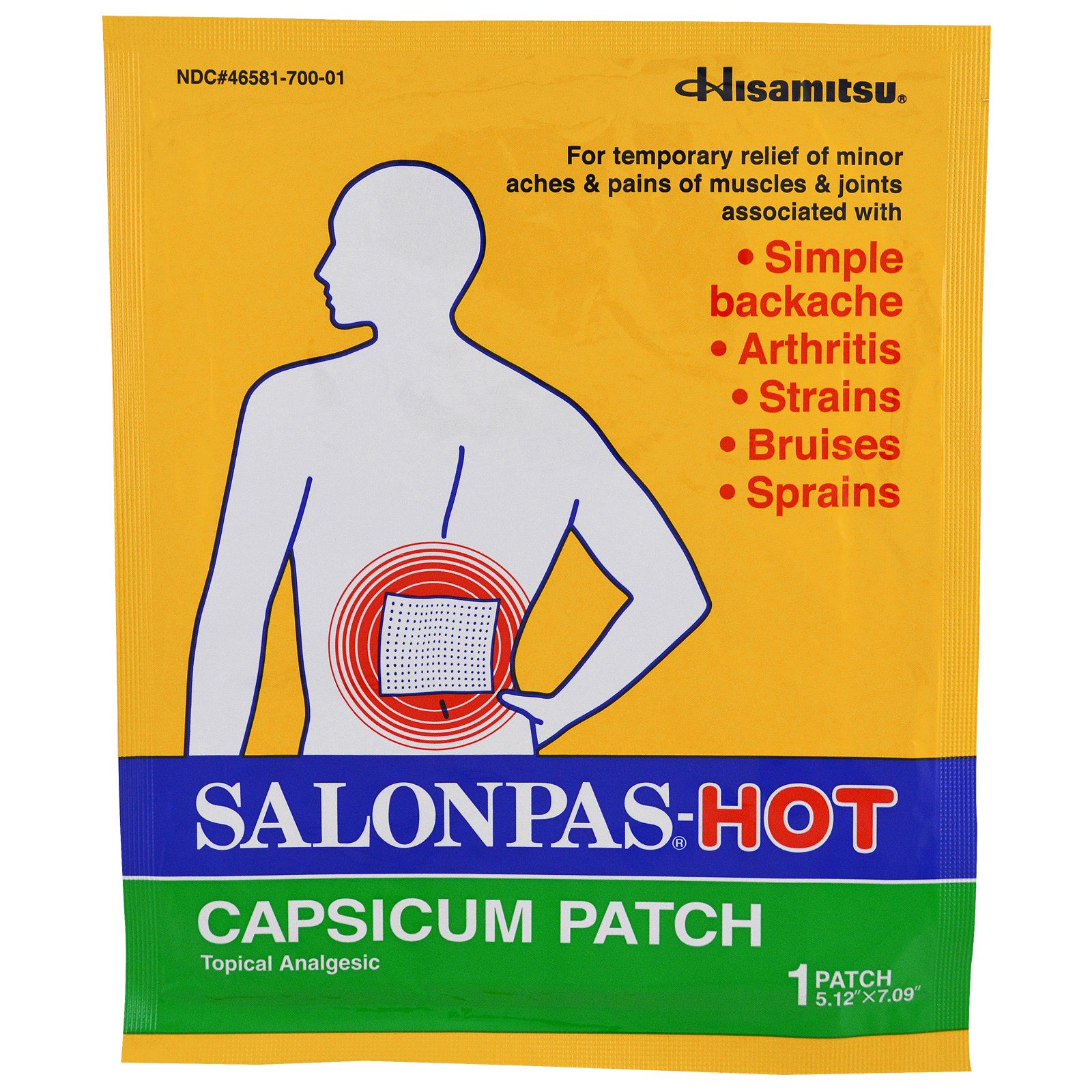 Salonpas, HOT Patch de Pimenta, 1 Patch, 165 x 170 cm