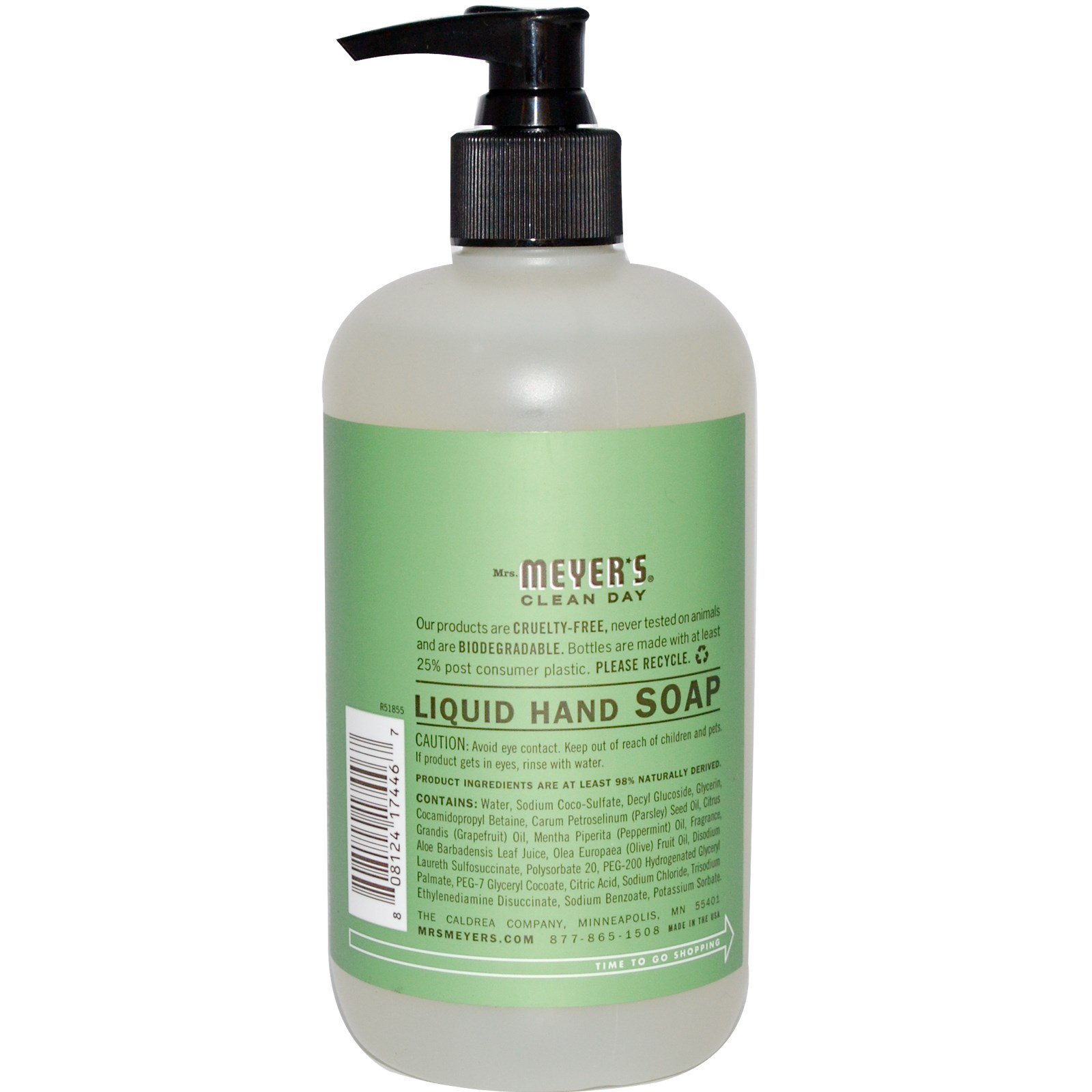 Mrs. Meyers Clean Day, Sabonete Líquido para Mãos, Fragrância de Salsinha, 12,5 onças fluidas (370 mL)