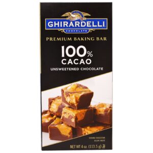 Ghirardelli, Barra Premium para Confeitaria, 100% Cacau, Sem Açúcar, 4 oz (113,5 g)