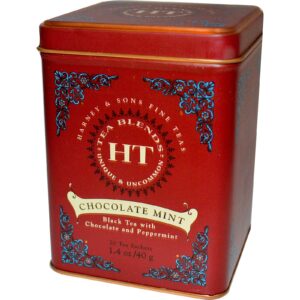 Harney & Sons, Chocolate Com Menta, 20 Sachês de Chá, 1.4 oz (40 g)