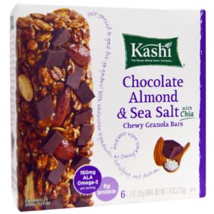 Kashi, Barras de granola mastigáveis com amêndoas achocolatadas & Sal marinho com Chia, 1.2 oz (35 g) Cada