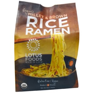 Lotus Foods, Ramen de Arroz Castanho e Milheto Orgânico, 4 Pacotes, 10 oz (283 g)