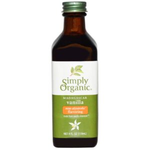 Simply Organic, Baunilha de Madagascar, Sabor Não Alcoólico, Cultivada em Fazenda, frasco de 4 oz (118 ml)