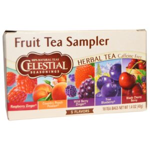 Celestial Seasonings, Chá de Ervas Sampler, chá de ervas, sem cafeína, 5 sabores, 18 sacos de chá, 1,4 oz (40 g)
