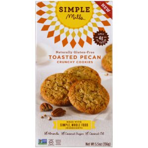 Simple Mills, Naturalmente sem glúten, Biscoitos crocantes, Noz de pecan torrada, 5,5 oz (156 g)