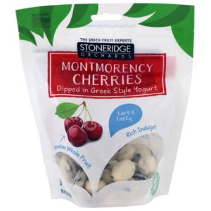 Stoneridge Orchards, Cerejas Montmorency mergulhadas em iogurte estilo grego, 5 onças (142 g)
