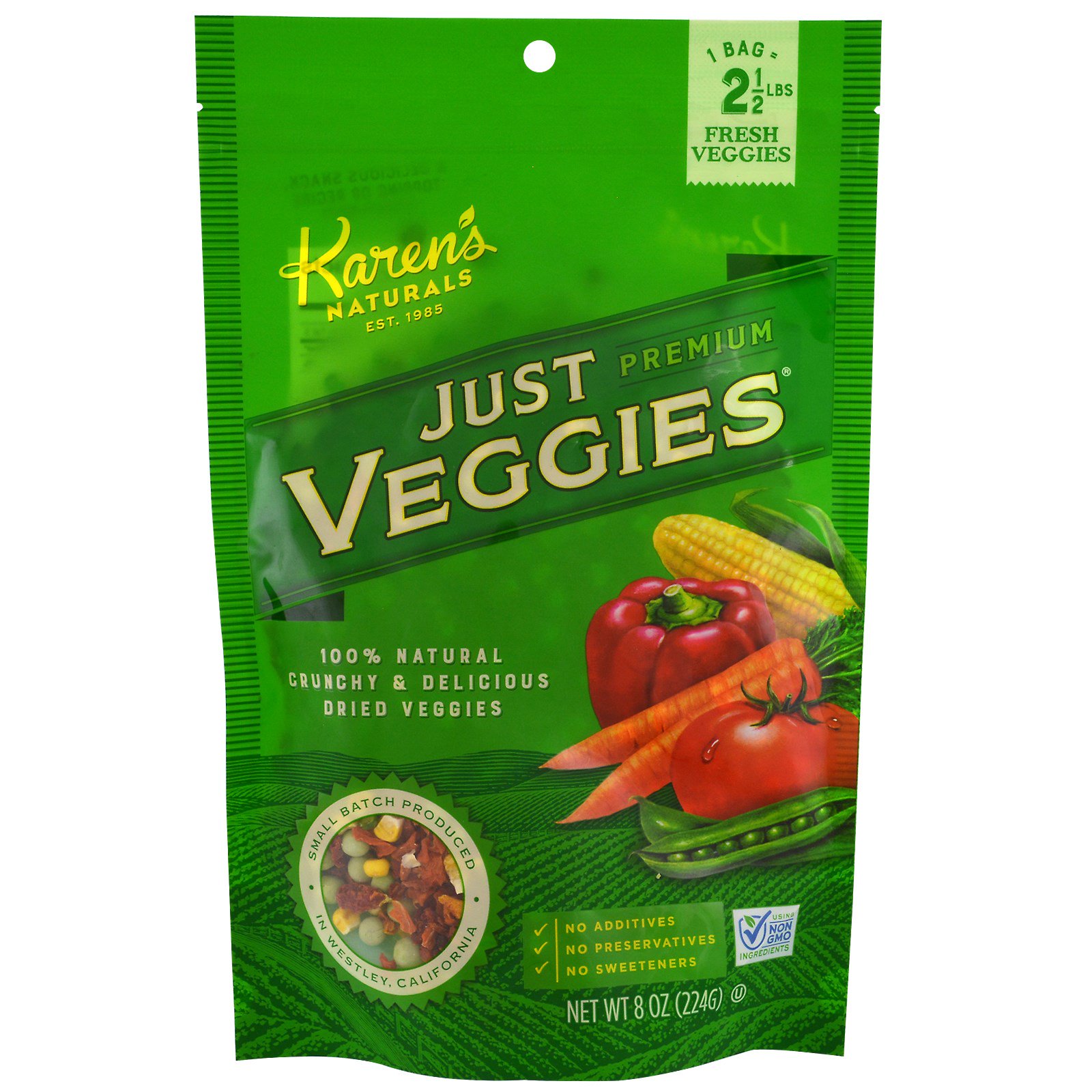 Karen's Naturals, Vegetais Desidratados de Alta Qualidade, Só Vegetais, 8 oz (224 g)