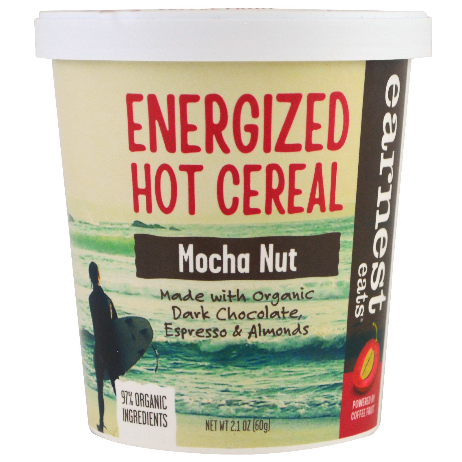 Earnest Eats, Cereal Energético Quente, Noz de Chocolate, 60 g (2,1 oz)