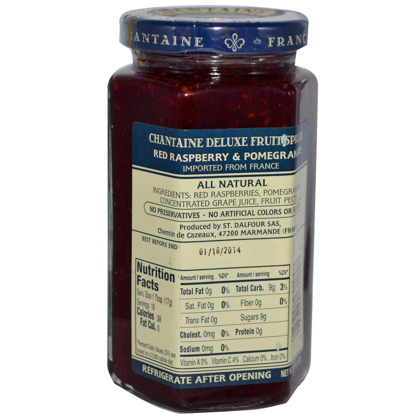 Chantaine, Deluxe Preserves, Framboesa Vermelha e Romã, 11,5 oz (325 g)