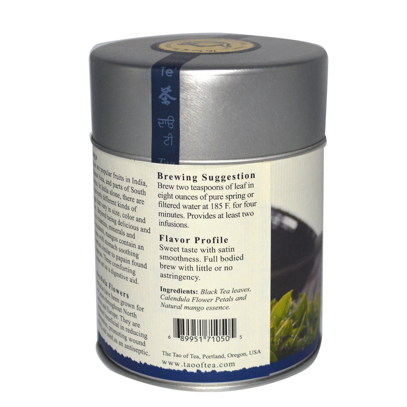 The Tao of Tea, Mistura de Chá Preto Aromatizado, Preto + Manga, 4 onças (115 g)