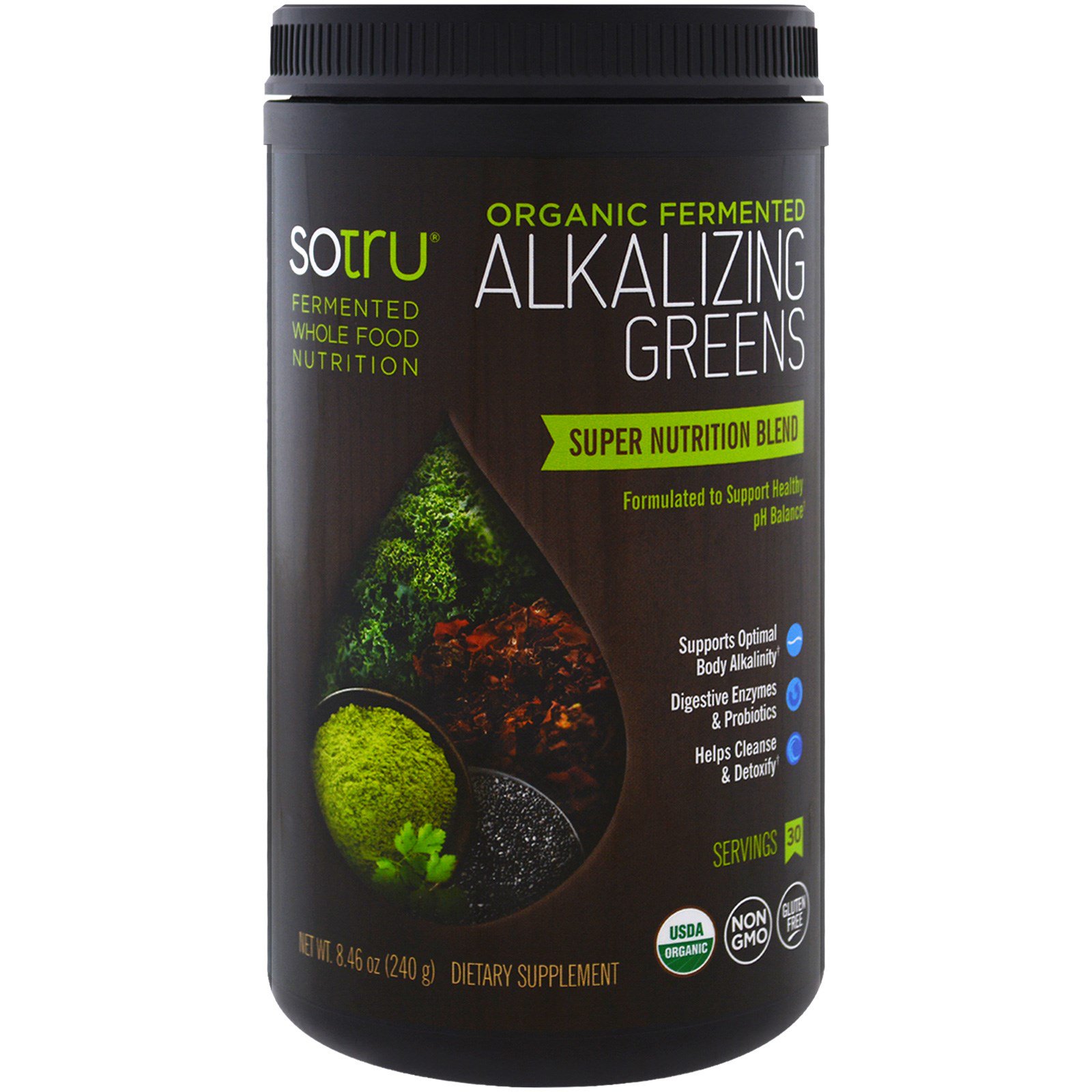 SoTru, Verduras Alcalinizantes Orgânicas Fermentadas, 8,46 oz (240 g)