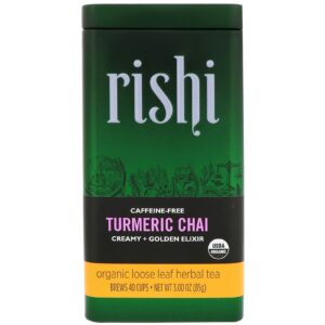 Rishi Tea, Chá herbal de folhas soltas orgânicas, Chai - Açafrão, 3.00 oz (85 g)