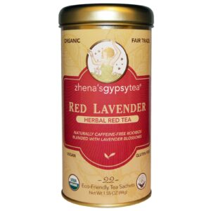 Zhena's Gypsy Tea, Orgânico, Lavanda Vermelha, Chá Herbáceo Vermelho, Sem Cafeína, 22 Sachês, 1.55 oz (44 g)