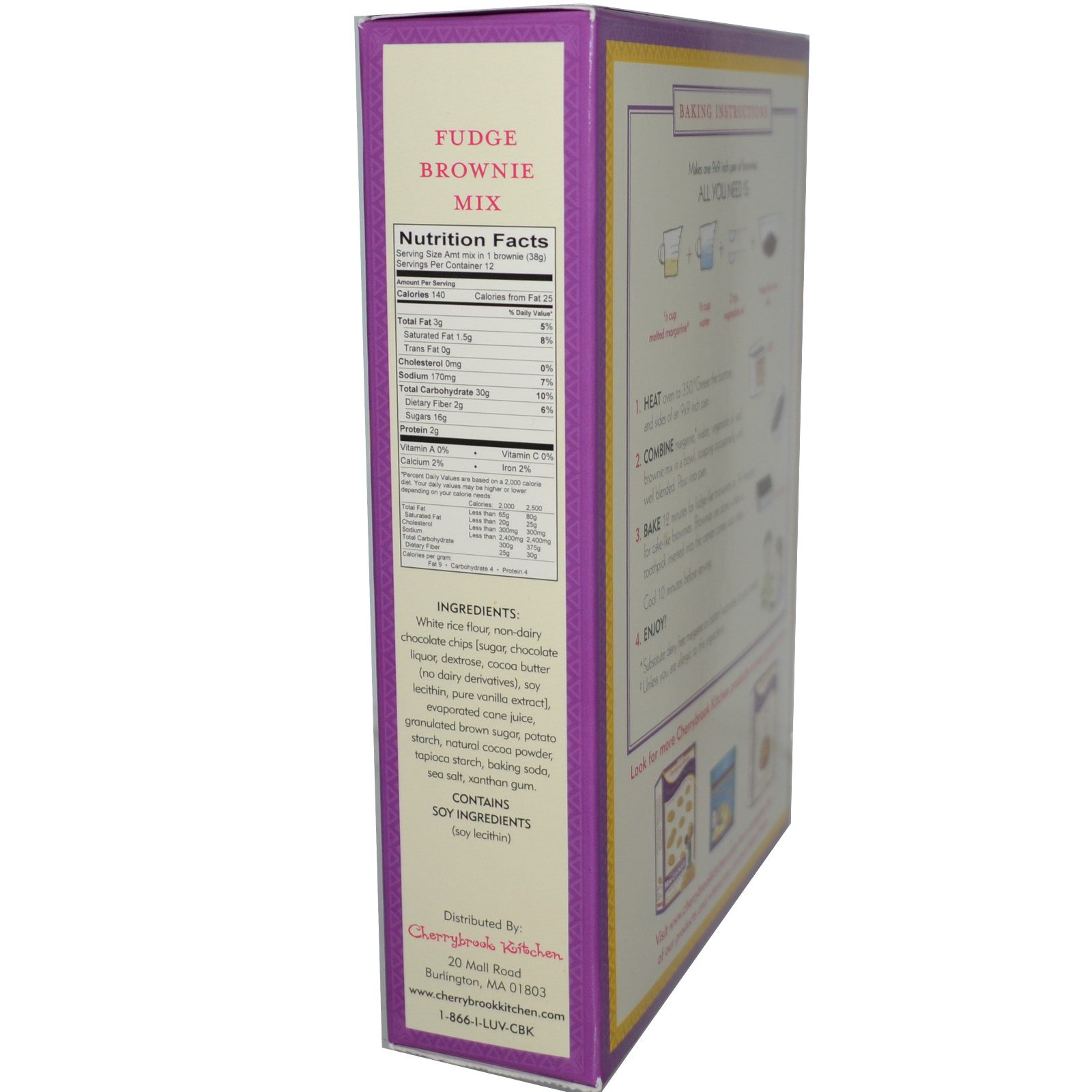 Cherrybrook Kitchen, Sonhos Livres de Glúten, Mistura para Brownie Fudge, 14 oz (397 g)