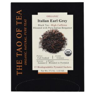 The Tao of Tea, Chá Orgânico Earl Grey Italiano, 15 Saquinhos Piramidais, 37,5 g (1,32 oz)