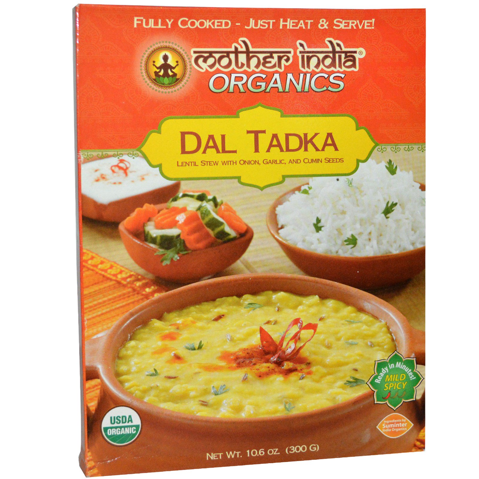 Great Eastern Sun, Mother India Organics, Dal Tadka, Levemente Picante, 10,6 oz (300 g)