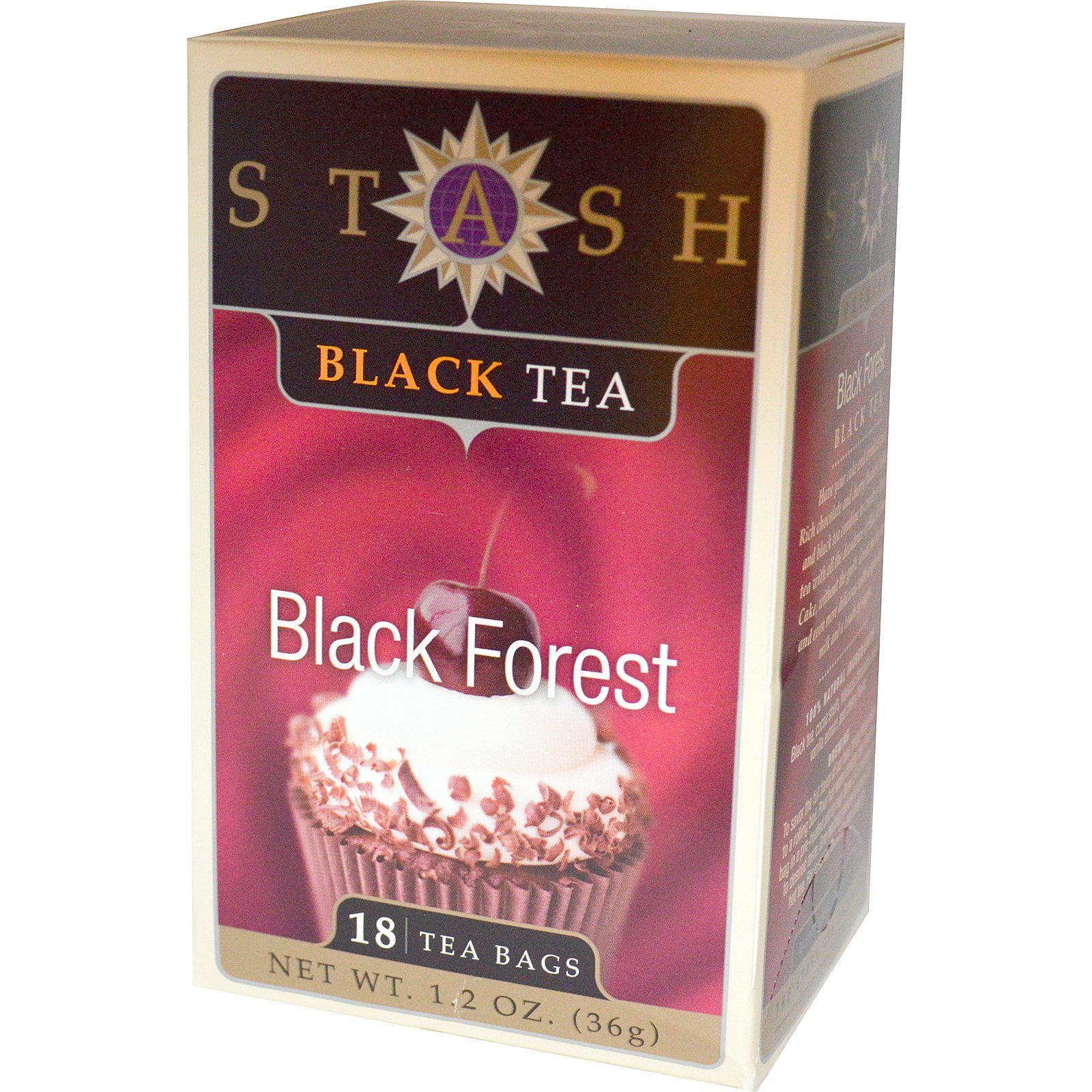 Stash Tea, Chá preto, Floresta Negra, 18 Sachês de Chá, 1.2 oz (36 g)