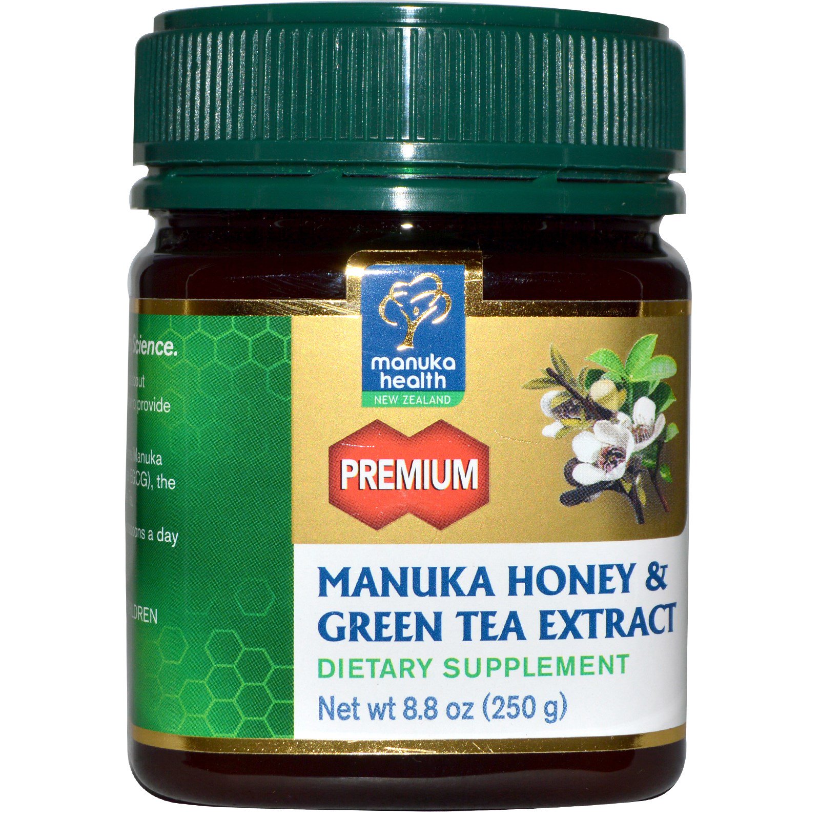 Manuka Health, Extrato de Mel de Manuka e Chá Verde, 8.8 oz (250g)